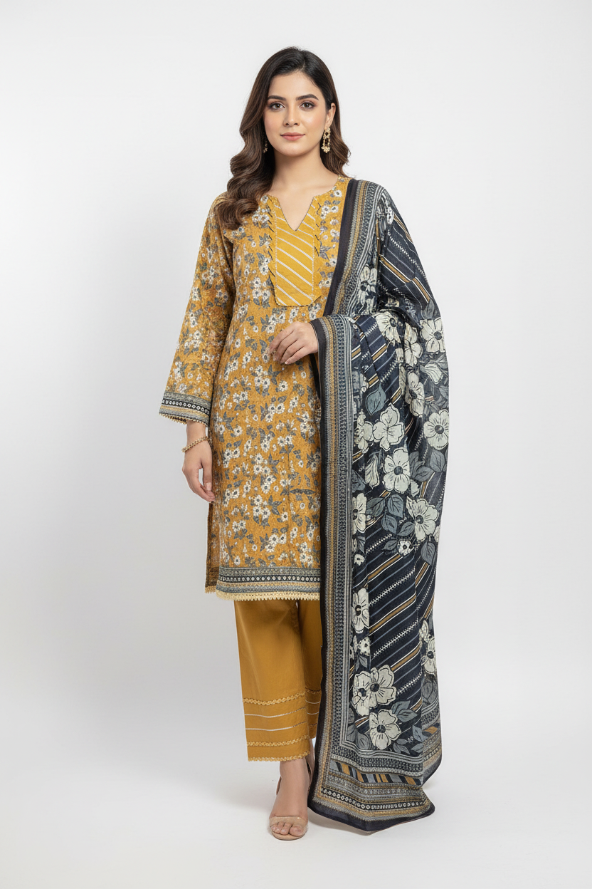 Printed lawn dress